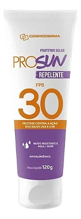 Protetor solar Pro Sun com repelente 30 FPS cosmoderma - 120 GR