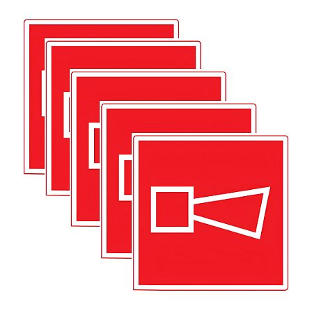 Kit 5 Placas De Sinalização Sirene E1 Fotoluminescente