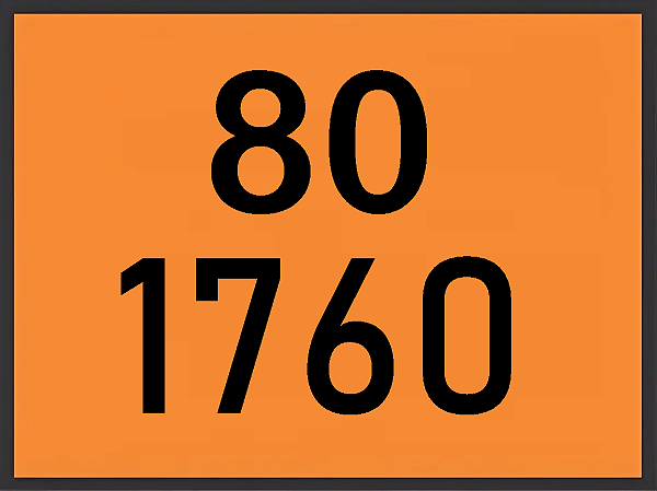 Placa de Risco Sinalização para Caminhão – Numerologia 80.1760