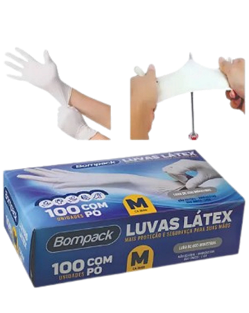 Luva Latex Natural Industrial C/ Pó CA 38661 / 47470