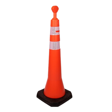 Cone Balizador de Sinalização Refletivo c/ Sapatas 115 CM Plastcor - Vertical Block
