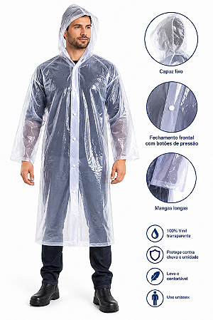CAPA DE CHUVA VINIL TRANSPARENTE 0,20 - CA 44.654