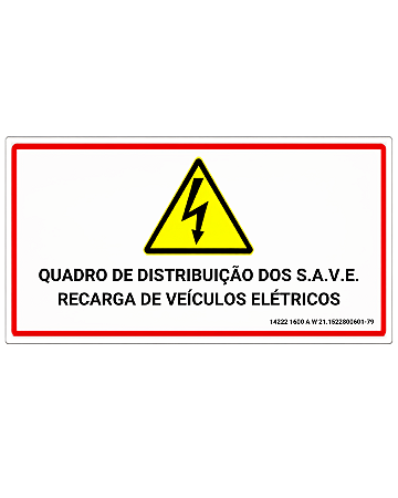 Placa de Sinalização- Quadro de Distribuição SAVE - 20x40x1mm