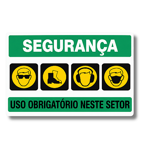 Placa Segurança - Uso Obrigatório de EPI 40 x 30 cm