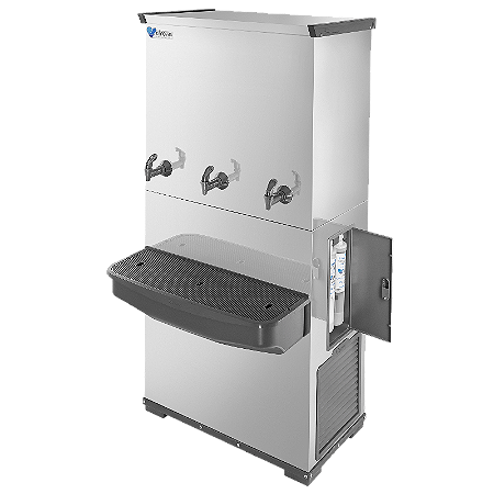 Bebedouro Industrial 100L RESIST em Inox com 3 Torneiras (1 natural) Bônus 2 Filtros