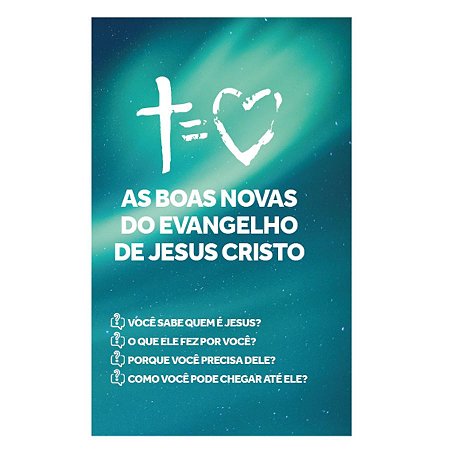Folder Boas Novas do Evangelho de Jesus Cristo - Evangelismo - PCT com 20 un