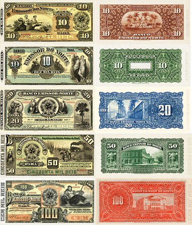 Cédulas de Reis do Banco Emissor do Norte (Pará) - Réplicas