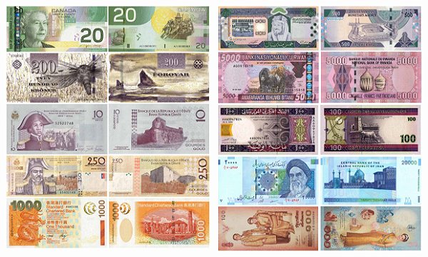 As Notas Mais Bonitas do Mundo de 2004 por "Bank Note of the Year Award" - 10 Réplicas