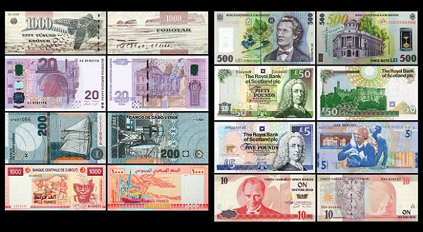 As Notas Mais Bonitas do Mundo de 2005 por "Bank Note of the Year Award" - 08 Réplicas