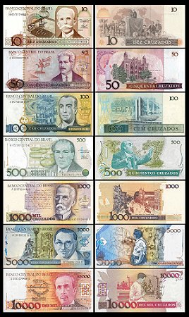 Cédulas Cruzados (CMB) - Circulação de 1986 a 1988 (Originais)