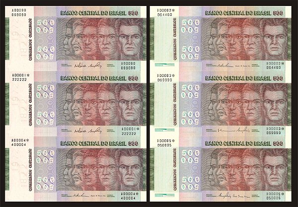 C148, C148a, C149a, C150a, C151a e C152a - Raças e Etnias de Cr$ 500,00 (R É P L I C A S)