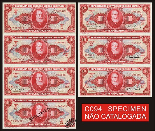 100 Cruzeiros - C094, C094m, C094s, C095, C095m, C096, C096m - (R É P L I C A S)