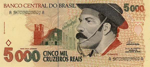 5.000 Cruzeiros Reais - Cédula do Gaúcho C239 (ORIGINAL)