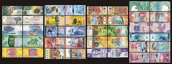 As Notas Mais Bonitas do Mundo de 2004 a 2024 por "Bank Note of the Year Award" - Só as Campeãs de Cada Ano - (R É P L I C A S)