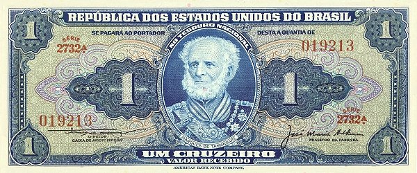 Cédula 1 Cruzeiro de 1956 - Marquês de Tamandaré C012 (ORIGINAL)