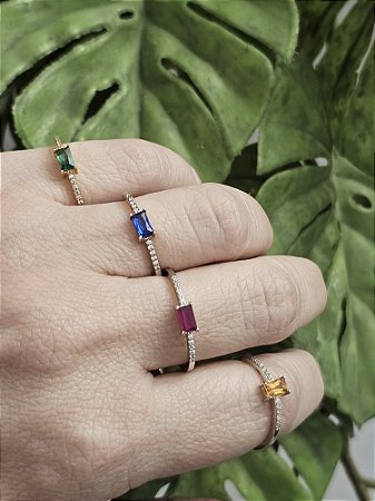 Anel em prata 925 Baguete Hor. REF.15