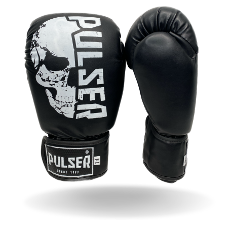 LUVA 14 OZ PU PRETA CAVEIRA - MODELO PRO
