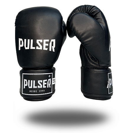 LUVA 10 OZ PU PRETA MINIMALISTA PULSER BRANCO | ADOMA