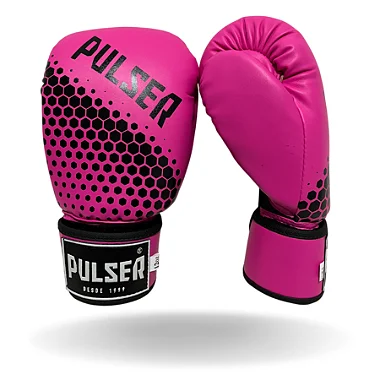 LUVA 10 OZ PU ROSA HEXA PRETA | ADOMA