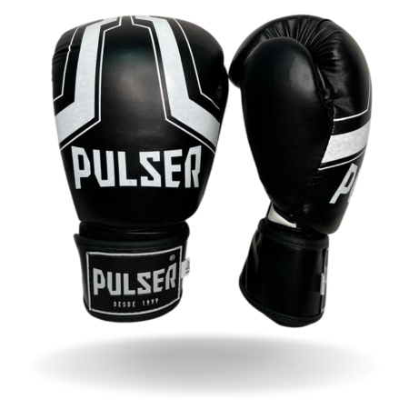 LUVA 12 OZ PU PRETO IRON BRANCO PRO