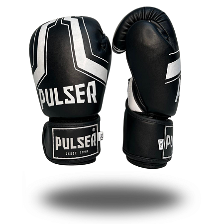 LUVA 12 OZ PU PRETO IRON BRANCO PRO