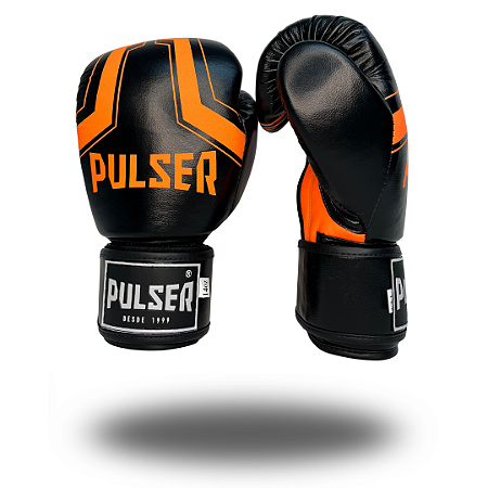 LUVA 14 OZ MICROFIBRA PRETO IRON LARANJA| ADOMA