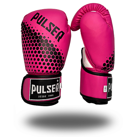 LUVA 10 OZ PU ROSA HEXA PRETO PRÓ| ADOMA