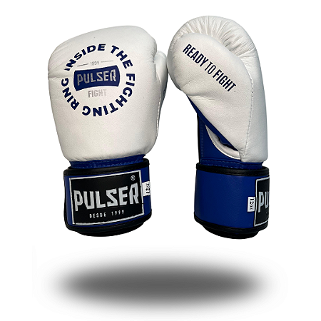 LUVA 12 OZ MICROFIBRA BRANCA INSIDE AZUL | ADOMA