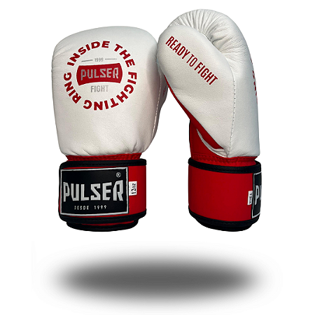 LUVA 12 OZ MICROFIBRA BRANCA INSIDE VERMELHA | ADOMA