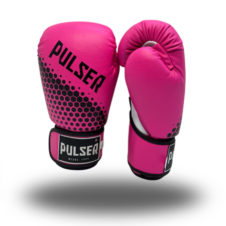 LUVA 12 OZ PU ROSA HEXA PRETO PALMA BRANCA - PRÓ| ADOMA