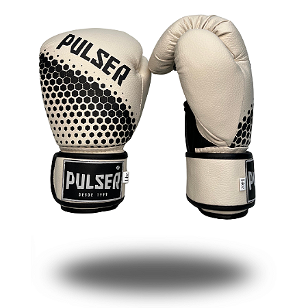 LUVA 14OZ BEGE HEXA PRETO - MICROFIBRA - PRO 100