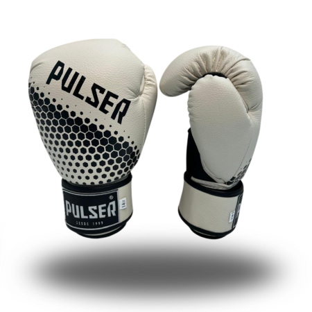 LUVA 14 OZ BEGE HEXA PRETO - MICROFIBRA - PRO 100 | ADOMA