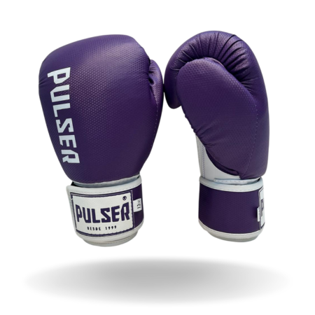 LUVA 12 OZ ROXA MINIMAL BRANCO MICROFIBRA | ADOMA