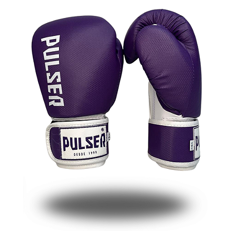 LUVA 12 OZ ROXA MINIMAL BRANCO MICROFIBRA | ADOMA