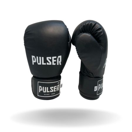 LUVA 16 OZ PU PRETA MINIMALISTA PULSER BRANCO| ADOMA