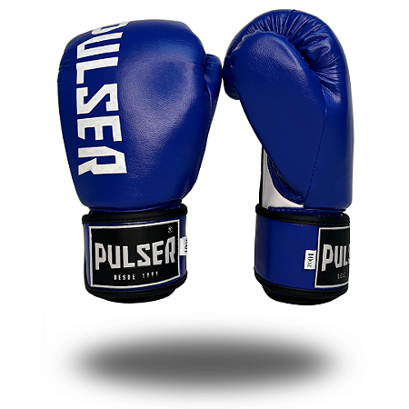 LUVA 10OZ AZUL/BRANCO MICROFIBRA - ADOMA