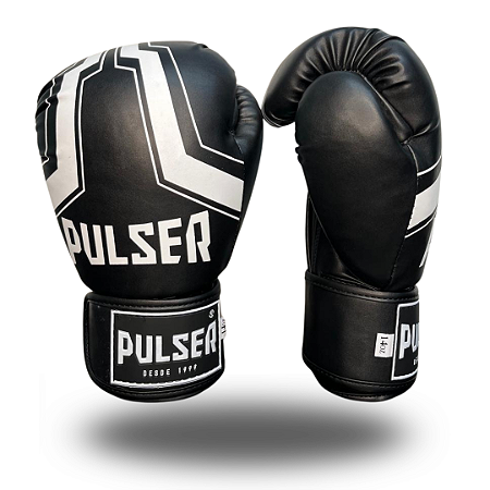 LUVA 14 OZ PU PRETO IRON BRANCO | PRO 100