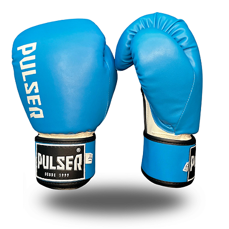 LUVA DE BOXE E MUAY THAI AZUL CLARO MINIMAL BRANCO | ADOMA PU