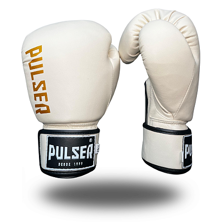 LUVA DE BOXE E MUAY THAI CREAM MINIMAL PULSER DOURADO | PRO 100 MICROFIBRA