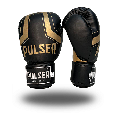 LUVA DE BOXE E MUAY THAI PRETO IRON DOURADO | ADOMA PU