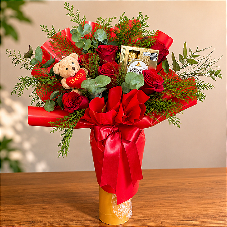 Buque coreano com rosas