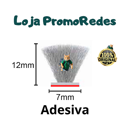 Veda frestas/ escova de vedação adesiva 7x12 -  5 metros