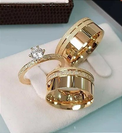 Aliança Prata Banhada a Ouro 18K com 08 mm largura (5 Anos de Garantia) mod 03