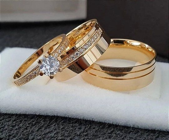 Aliança Prata Banhada a Ouro 18K com 06 mm largura (5 Anos de Garantia) mod 06