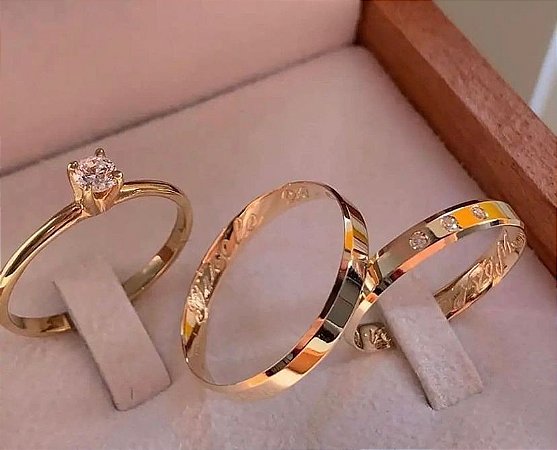 Aliança Prata Banhada a Ouro 18K com 05 mm largura (5 Anos de Garantia) mod 11