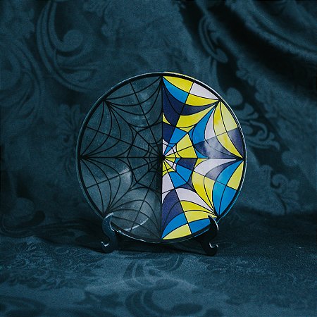 Prato Wandinha  Vitral sobremesa vidro
