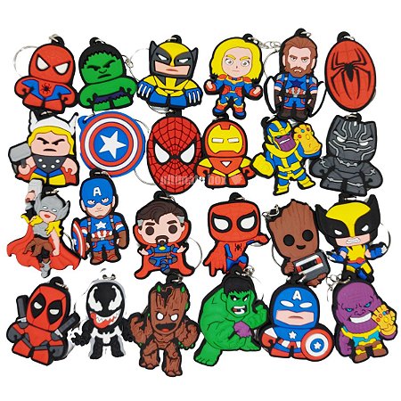 Chaveiros de Borracha Geek Marvel