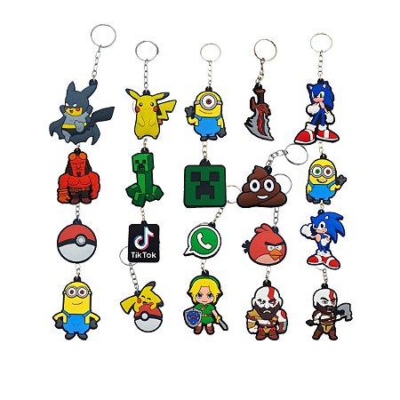 Chaveiros de Borracha Geek Diversos