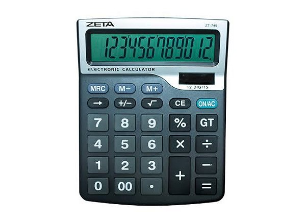 CALCULADORA ELETRONICA DE MESA 12 DIGITOS ZT745 ZETA (grande)