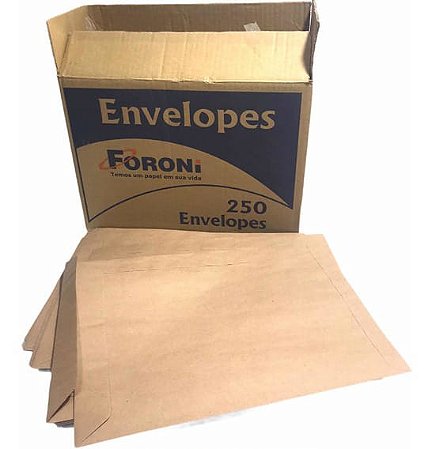 Envelope de papel kraft 324x229mm (ofício/A4) c/ 250un Foroni